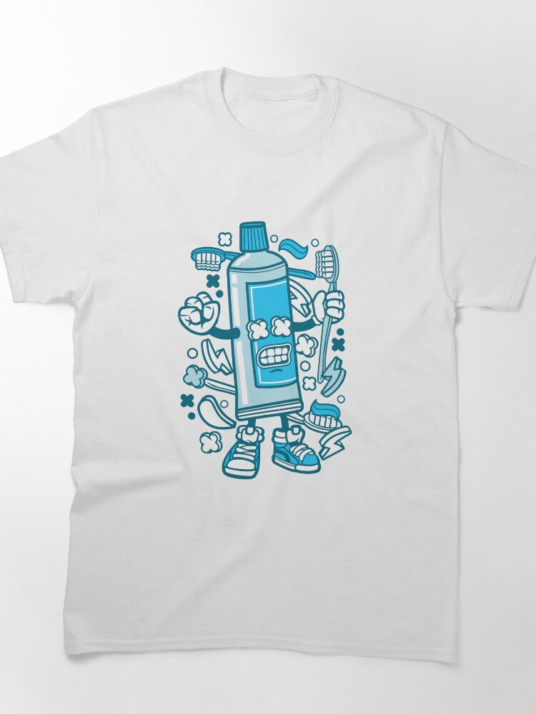 Angry Toothpaste With Hand and Shoes Classic T-Shirt
