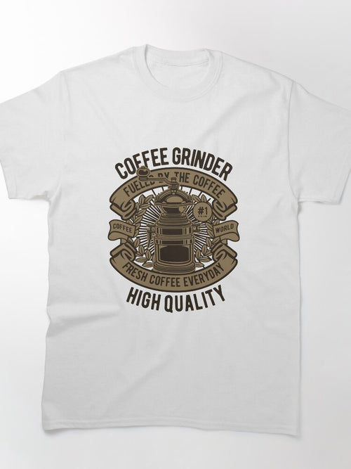 Coffee Grinder Retro Illustration (Grey background) Classic T-Shirt